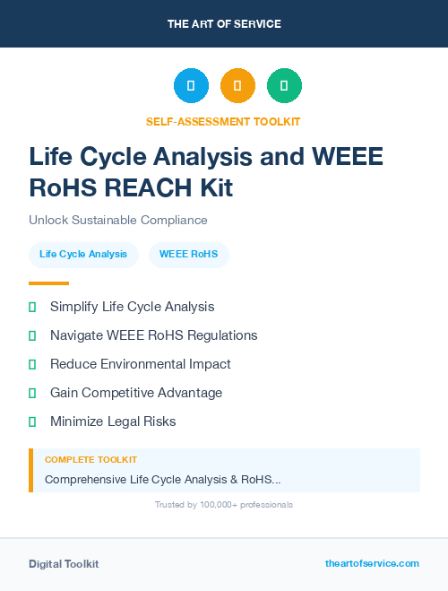 Life Cycle Analysis and WEEE RoHS REACH Kit