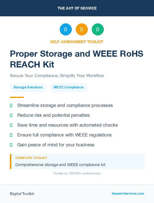 Proper Storage and WEEE RoHS REACH Kit