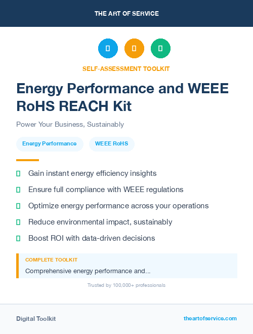 Energy Performance and WEEE RoHS REACH Kit