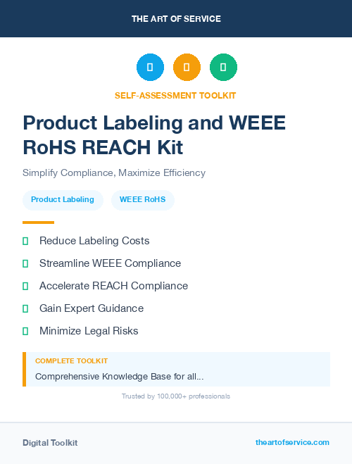 Product Labeling and WEEE RoHS REACH Kit