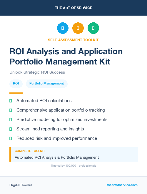 ROI Analysis and Application Portfolio Management Kit