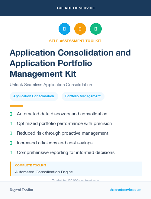 Application Consolidation and Application Portfolio Management Kit