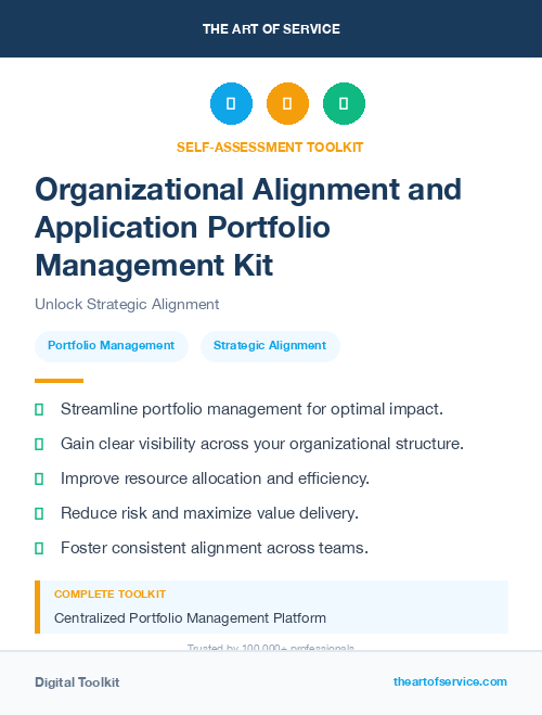 Organizational Alignment and Application Portfolio Management Kit
