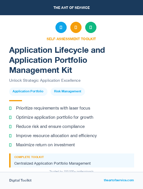 Application Lifecycle and Application Portfolio Management Kit
