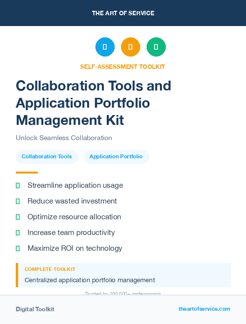 Collaboration Tools and Application Portfolio Management Kit