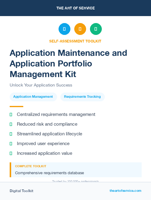 Application Maintenance and Application Portfolio Management Kit