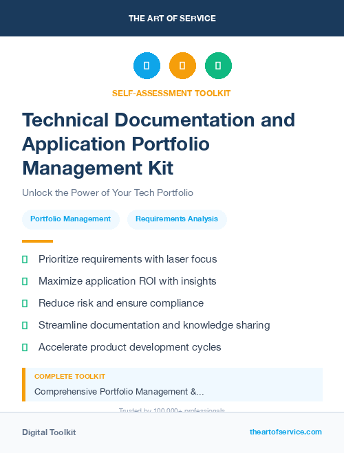 Technical Documentation and Application Portfolio Management Kit