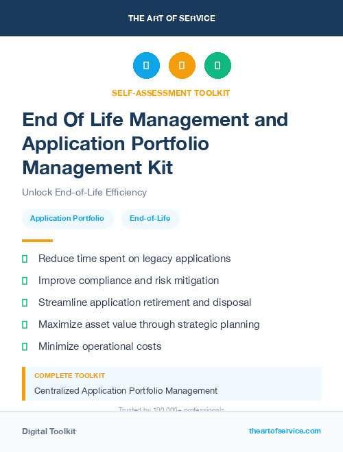 End Of Life Management and Application Portfolio Management Kit