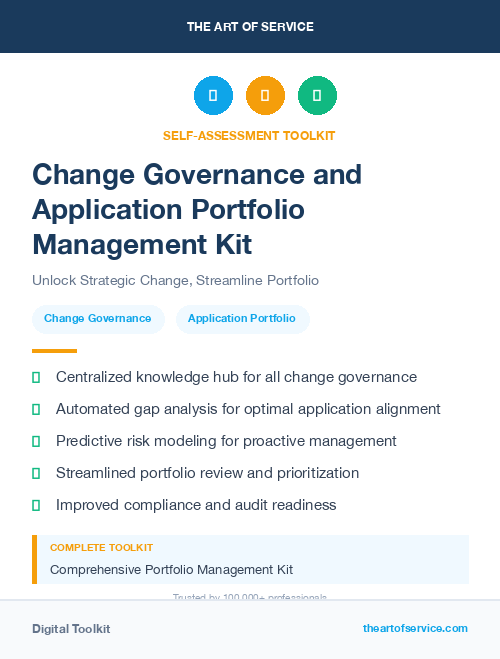 Change Governance and Application Portfolio Management Kit