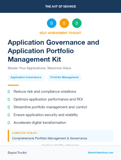 Application Governance and Application Portfolio Management Kit