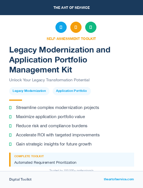 Legacy Modernization and Application Portfolio Management Kit