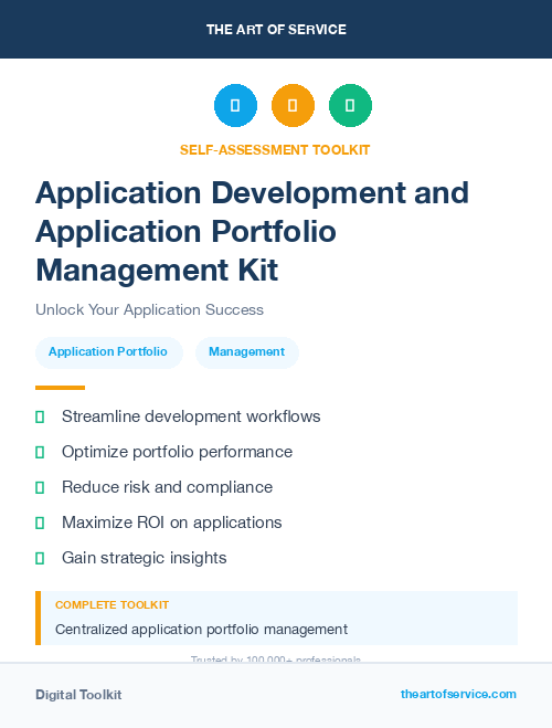 Application Development and Application Portfolio Management Kit
