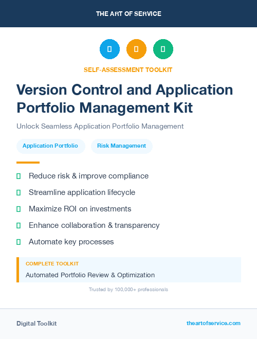 Version Control and Application Portfolio Management Kit