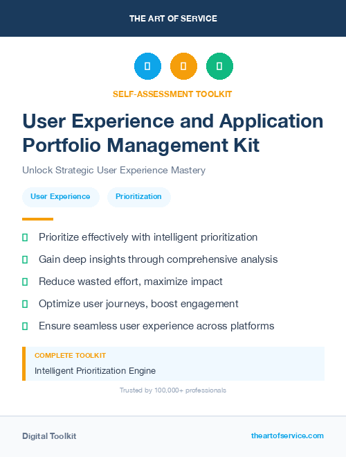 User Experience and Application Portfolio Management Kit