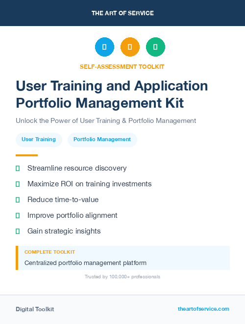 User Training and Application Portfolio Management Kit