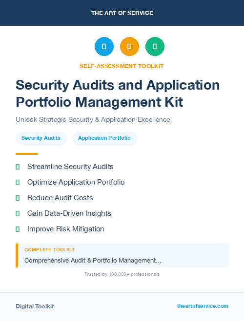 Security Audits and Application Portfolio Management Kit