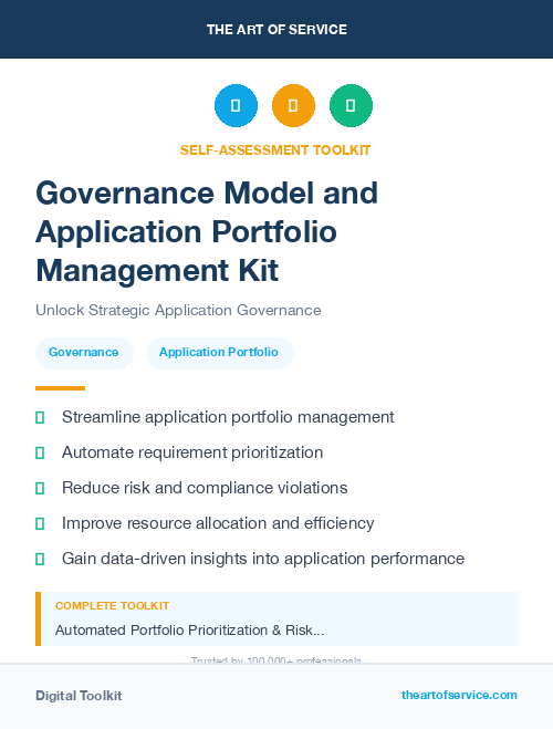 Governance Model and Application Portfolio Management Kit