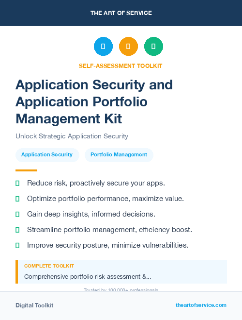 Application Security and Application Portfolio Management Kit
