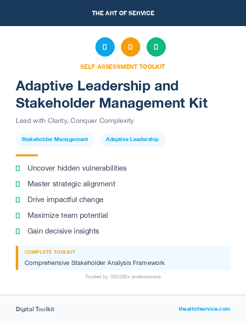 Adaptive Leadership and Stakeholder Management Kit
