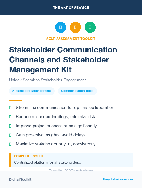 Stakeholder Communication Channels and Stakeholder Management Kit