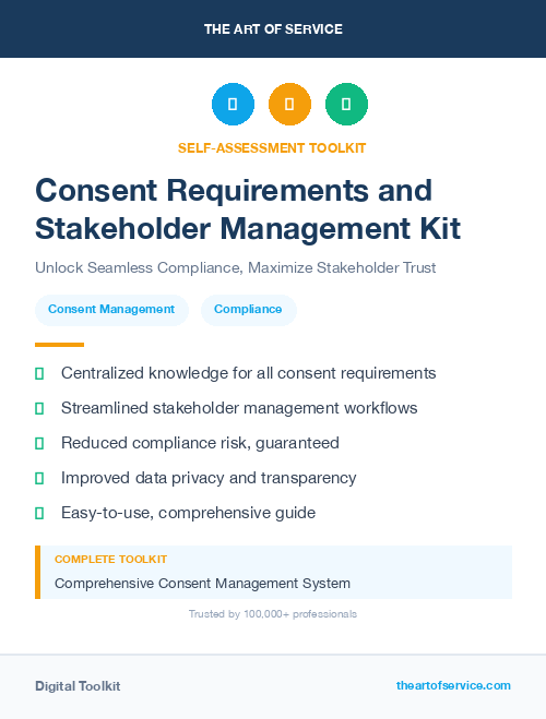 Consent Requirements and Stakeholder Management Kit