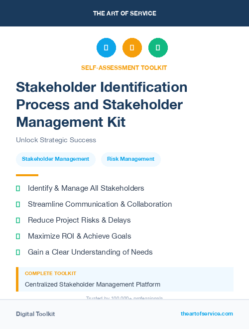 Stakeholder Identification Process and Stakeholder Management Kit