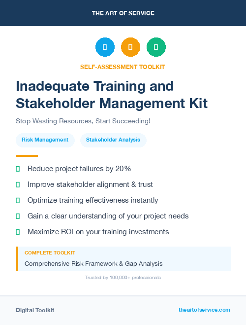 Inadequate Training and Stakeholder Management Kit