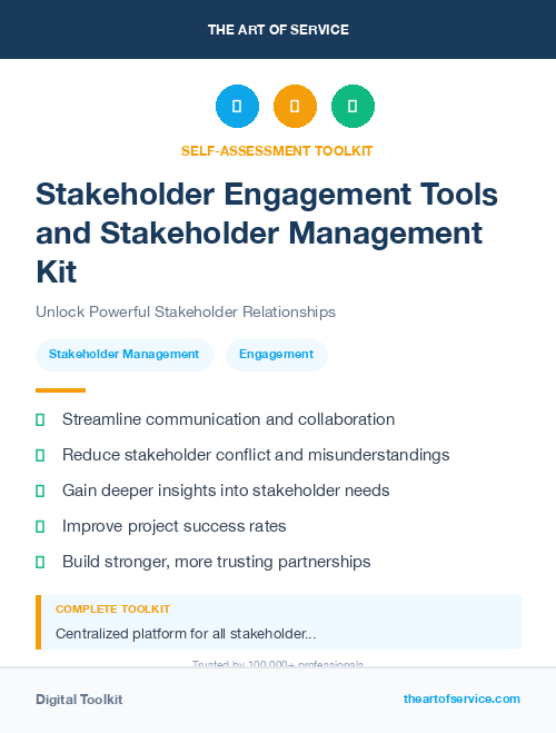 Stakeholder Engagement Tools and Stakeholder Management Kit