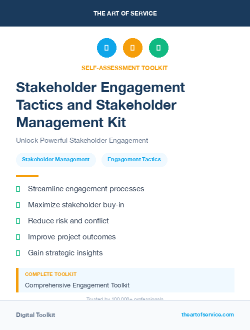 Stakeholder Engagement Tactics and Stakeholder Management Kit
