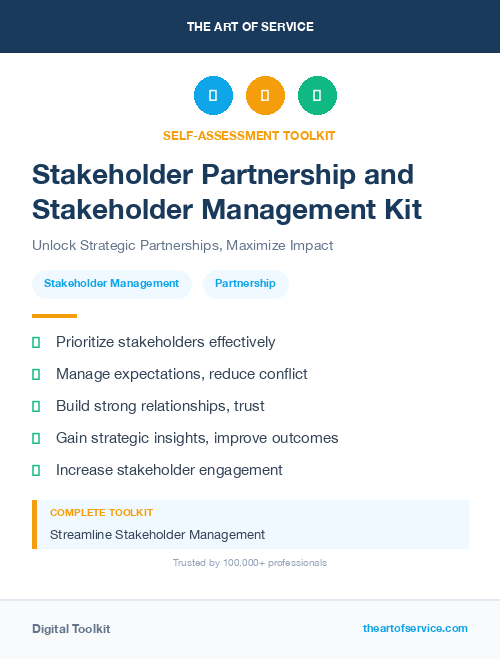 Stakeholder Partnership and Stakeholder Management Kit
