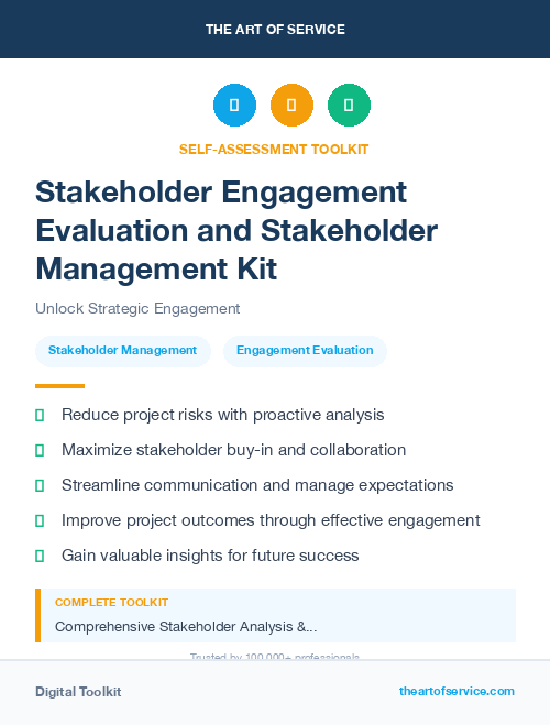 Stakeholder Engagement Evaluation and Stakeholder Management Kit