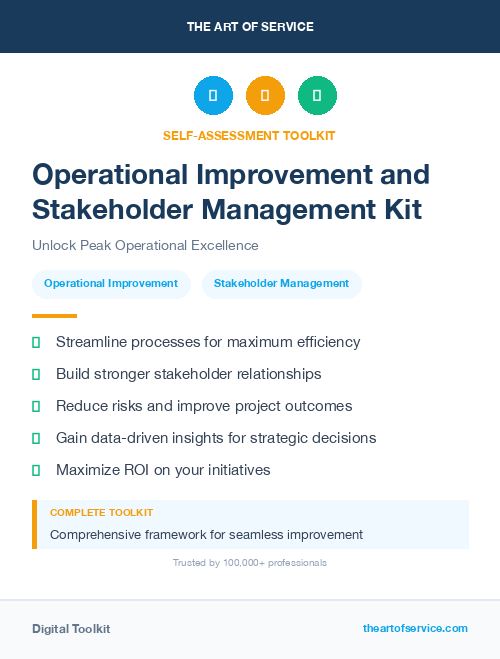 Operational Improvement and Stakeholder Management Kit