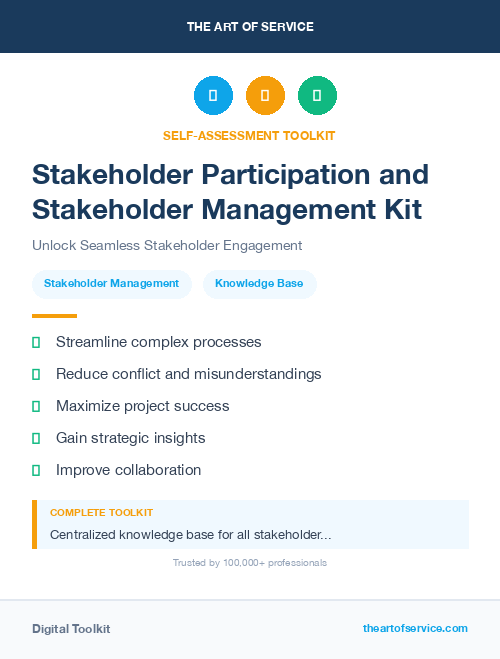 Stakeholder Participation and Stakeholder Management Kit