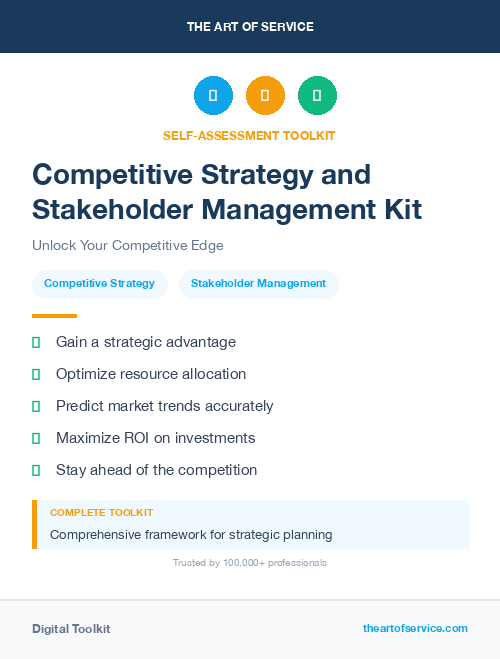Competitive Strategy and Stakeholder Management Kit