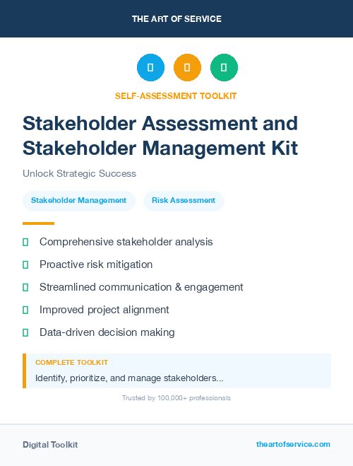 Stakeholder Assessment and Stakeholder Management Kit