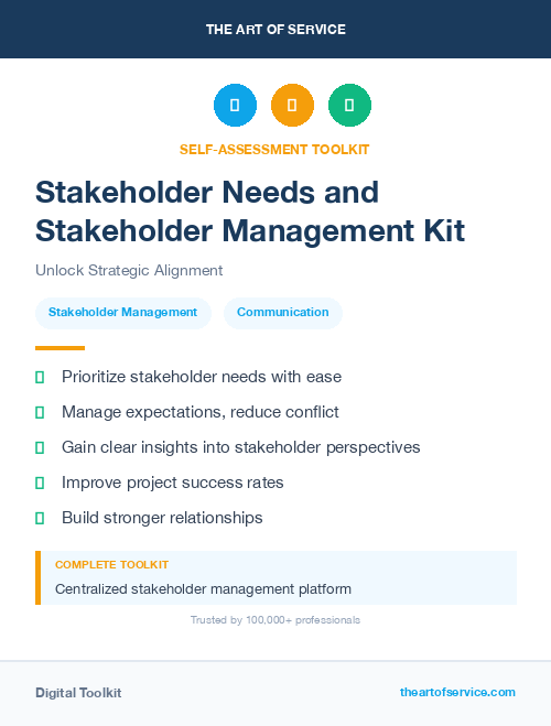 Stakeholder Needs and Stakeholder Management Kit