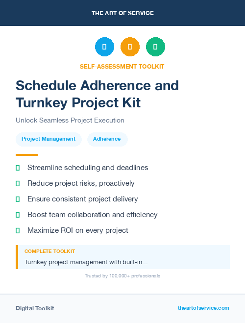 Schedule Adherence and Turnkey Project Kit