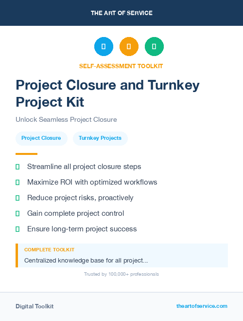 Project Closure and Turnkey Project Kit