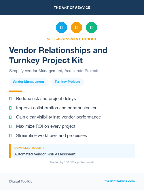 Vendor Relationships and Turnkey Project Kit