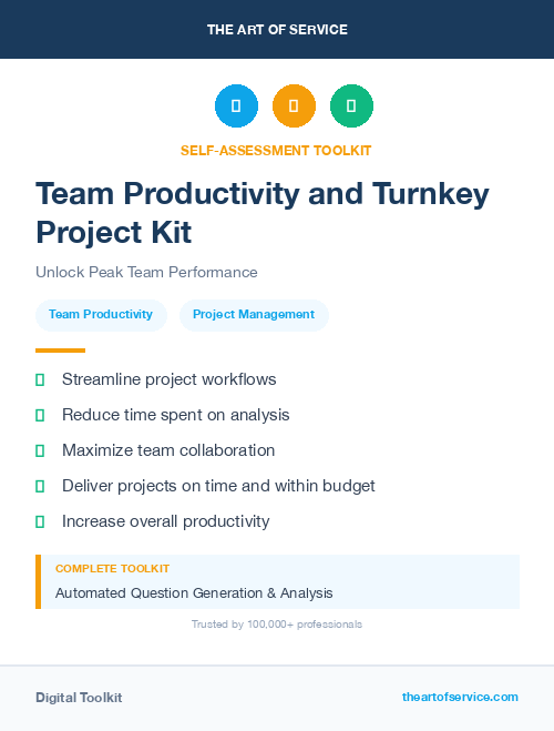 Team Productivity and Turnkey Project Kit