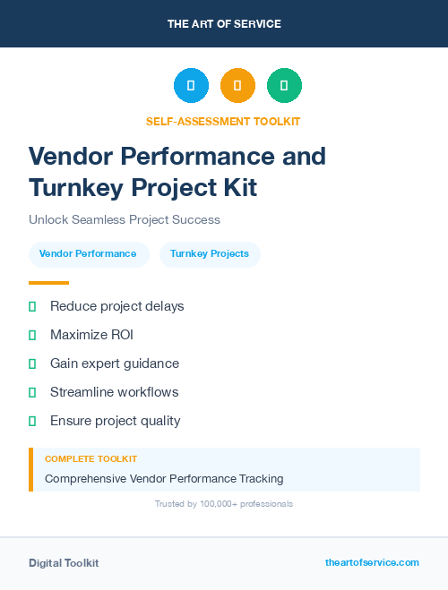 Vendor Performance and Turnkey Project Kit