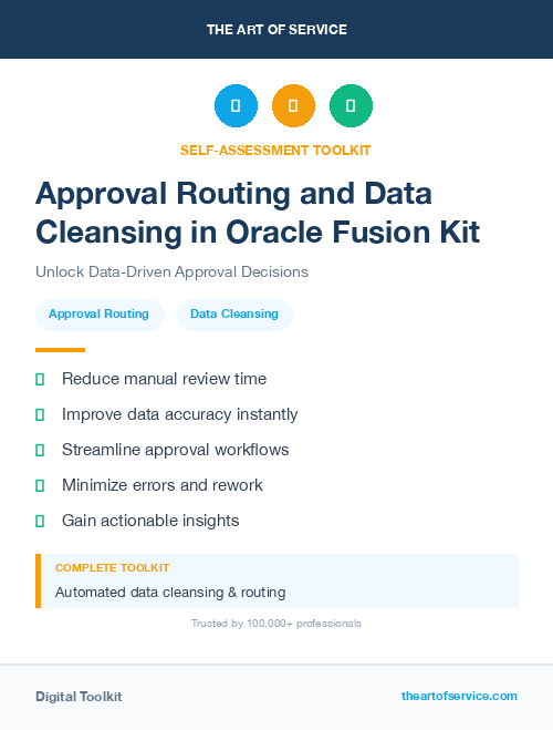 Approval Routing and Data Cleansing in Oracle Fusion Kit