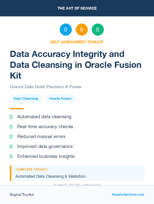 Data Accuracy Integrity and Data Cleansing in Oracle Fusion Kit