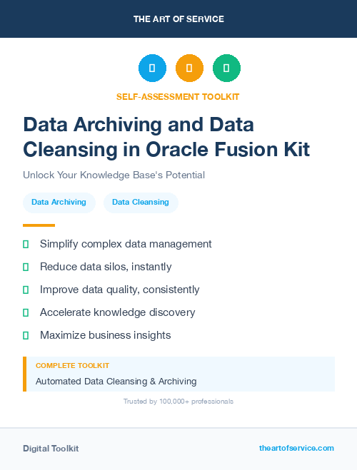 Data Archiving and Data Cleansing in Oracle Fusion Kit