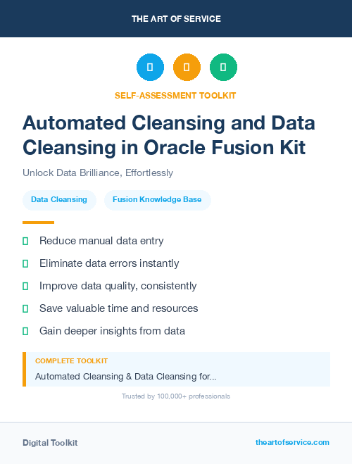 Automated Cleansing and Data Cleansing in Oracle Fusion Kit