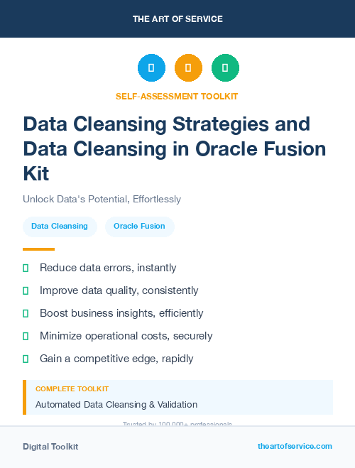 Data Cleansing Strategies and Data Cleansing in Oracle Fusion Kit
