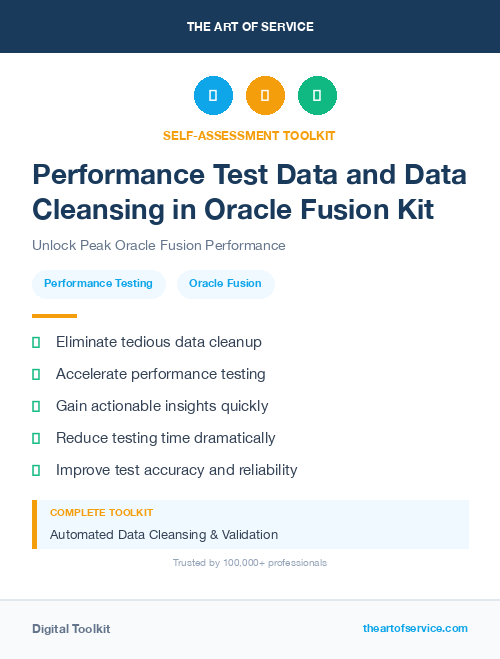 Performance Test Data and Data Cleansing in Oracle Fusion Kit