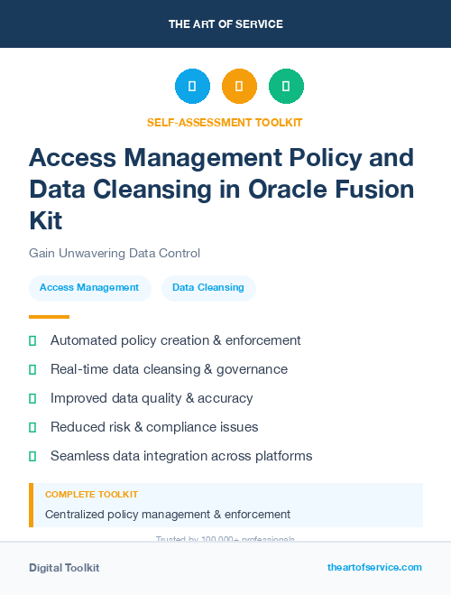 Access Management Policy and Data Cleansing in Oracle Fusion Kit