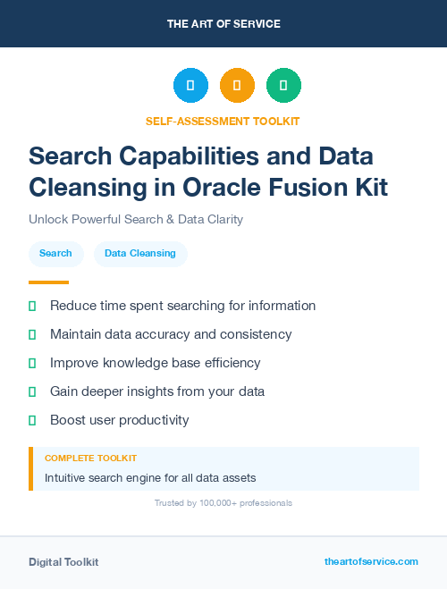 Search Capabilities and Data Cleansing in Oracle Fusion Kit