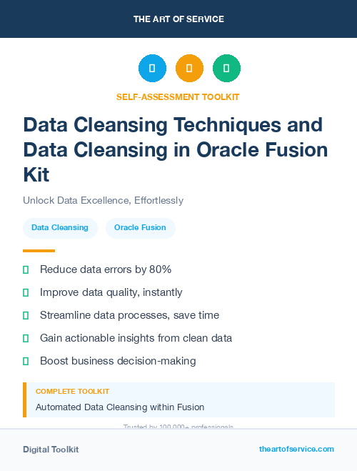 Data Cleansing Techniques and Data Cleansing in Oracle Fusion Kit